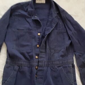 Classic Navy Button-Up Jumpsuit